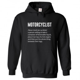 Motorcyclist Funny Classic Unisex Kids and Adults Pullover Hoodie for Bikers